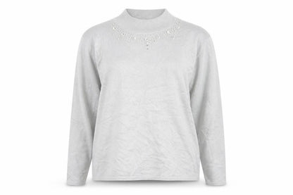 Bonmarché Womens Silver Pullover Jumper Size M