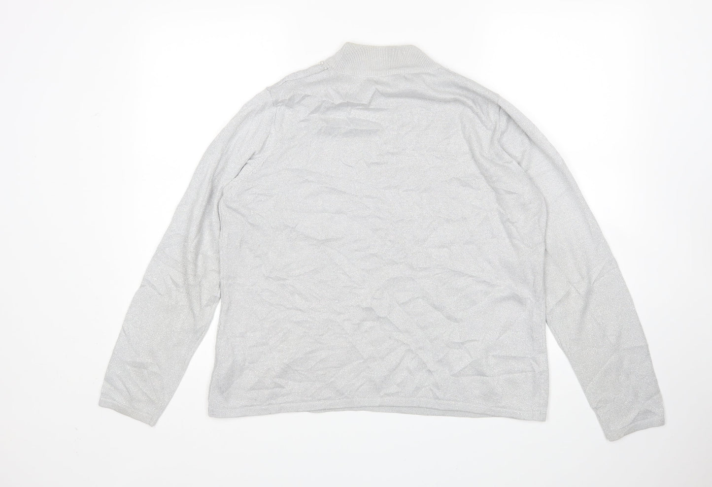 Womens UK Size M BM Silver Pullover Jumper