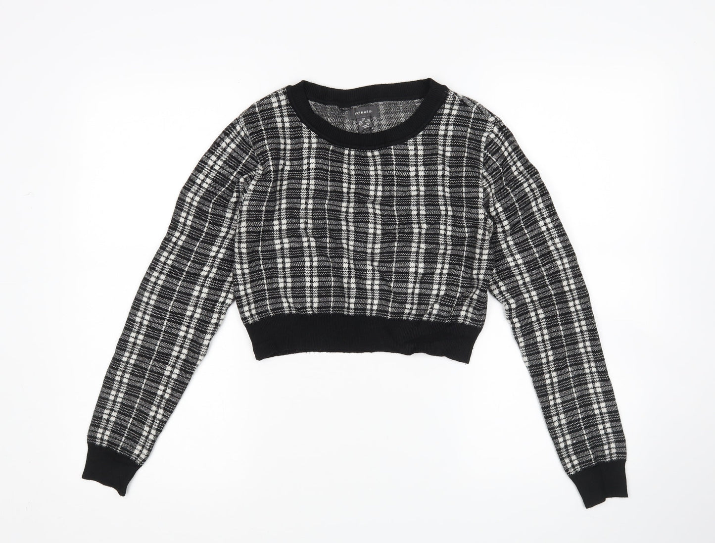Primark Womens Multicoloured Check  Pullover Jumper Size XS  - Cropped