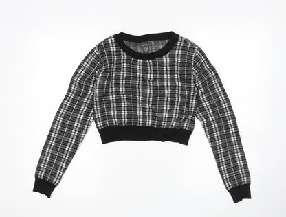 Primark Womens Multicoloured Check  Pullover Jumper Size XS  - Cropped