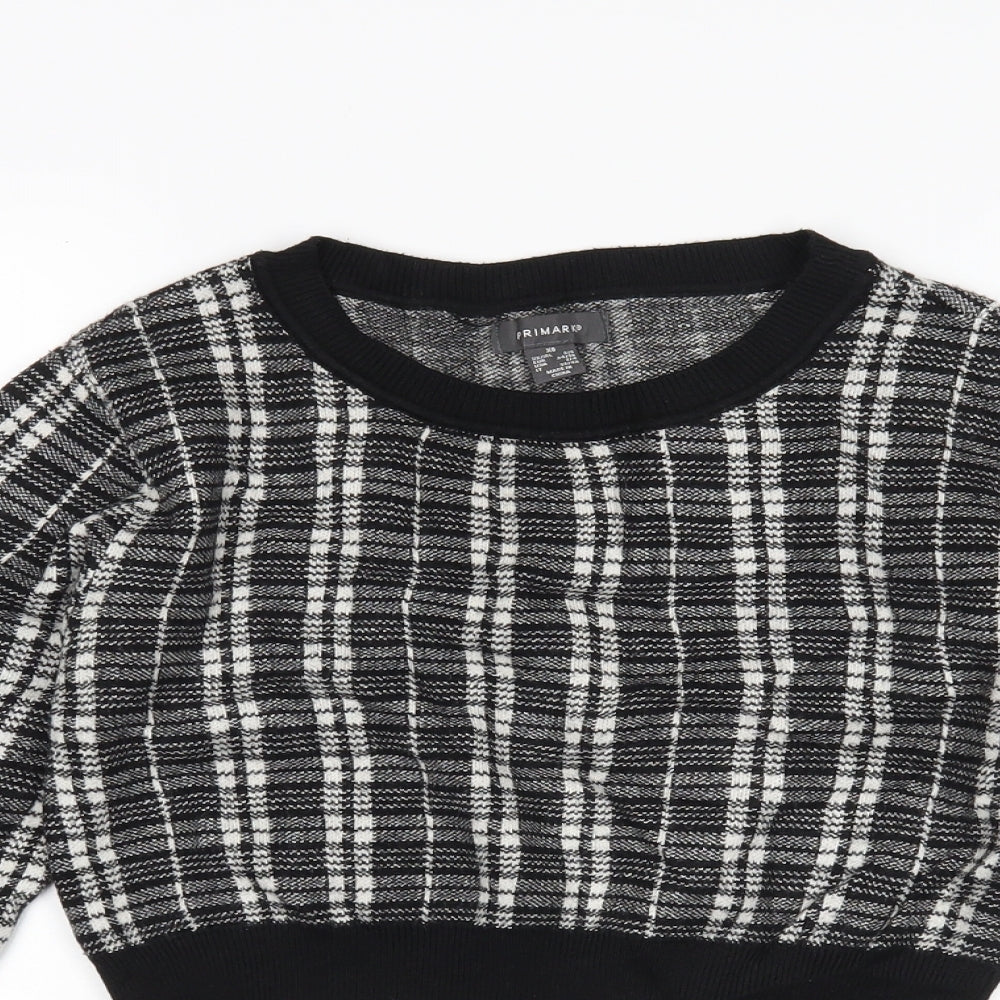 Primark Womens Multicoloured Check  Pullover Jumper Size XS  - Cropped