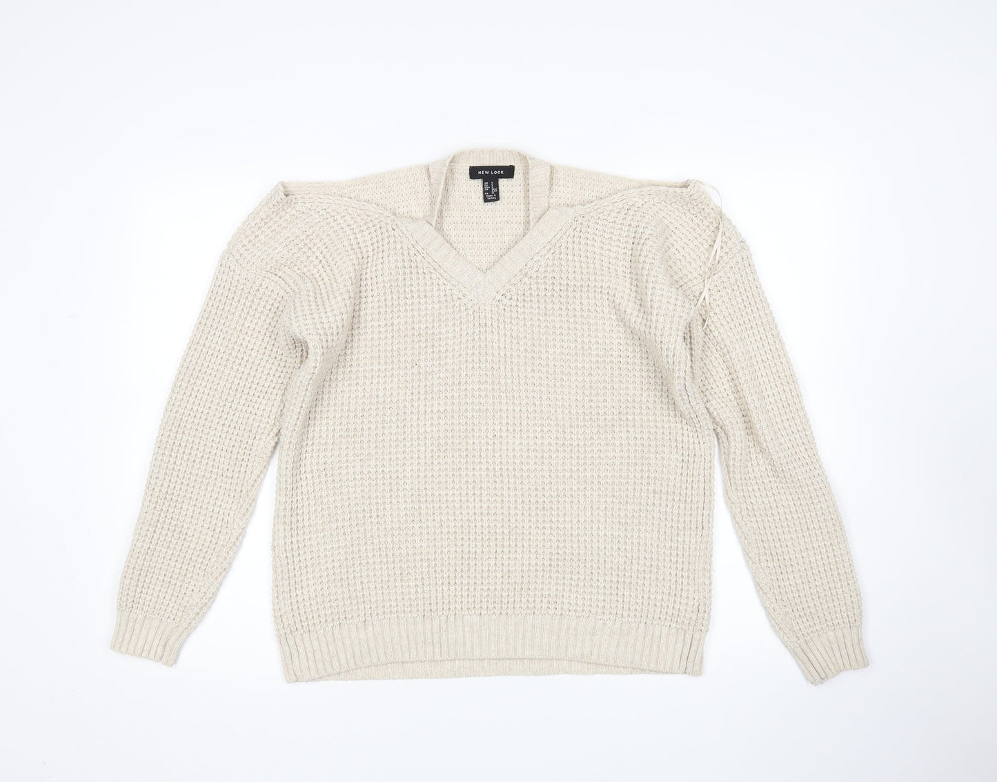 Womens UK Size S New Look Beige Pullover Jumper