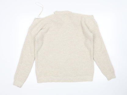 Womens UK Size S New Look Beige Pullover Jumper