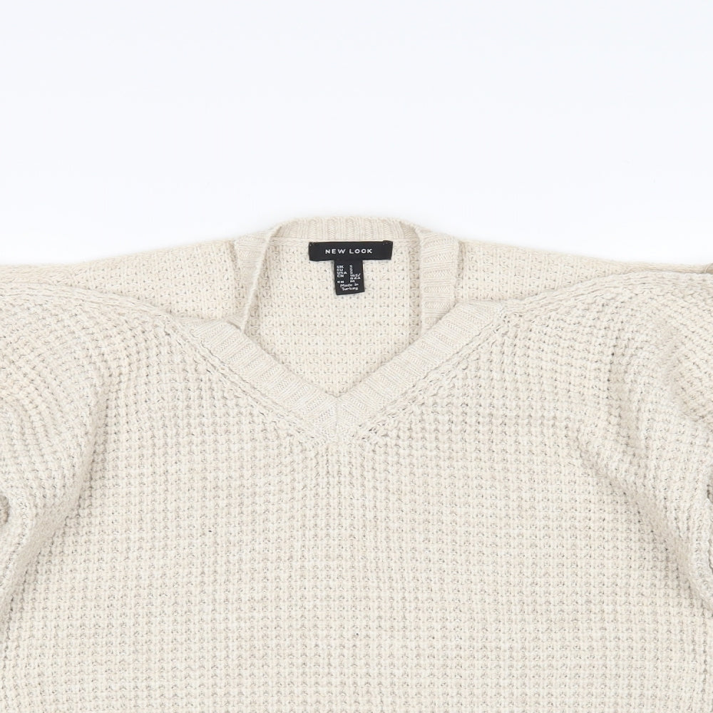 Womens UK Size S New Look Beige Pullover Jumper