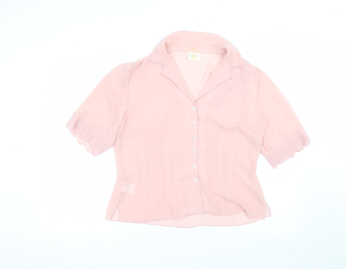 Womens UK Size 14 Country Casuals Pink Basic Button-Up