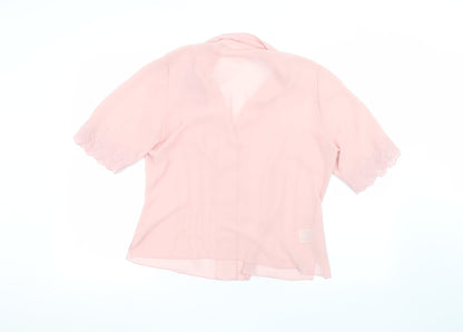 Womens UK Size 14 Country Casuals Pink Basic Button-Up