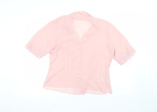 Womens UK Size 14 Country Casuals Pink Basic Button-Up