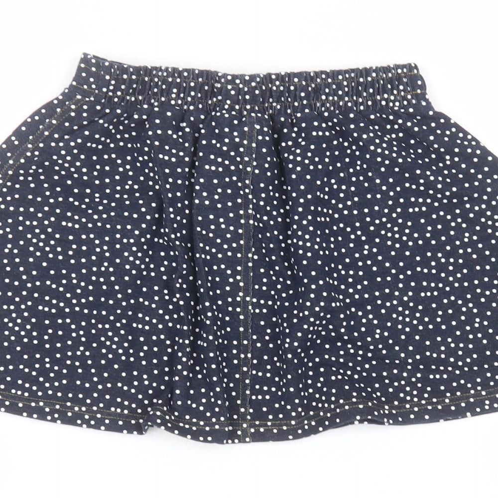 M&Co Girls Blue Polka Dot  A-Line Skirt Size 4-5 Years