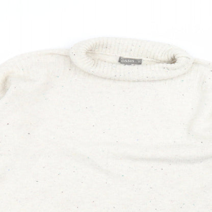 Womens UK Size M Oasis White Pullover Jumper