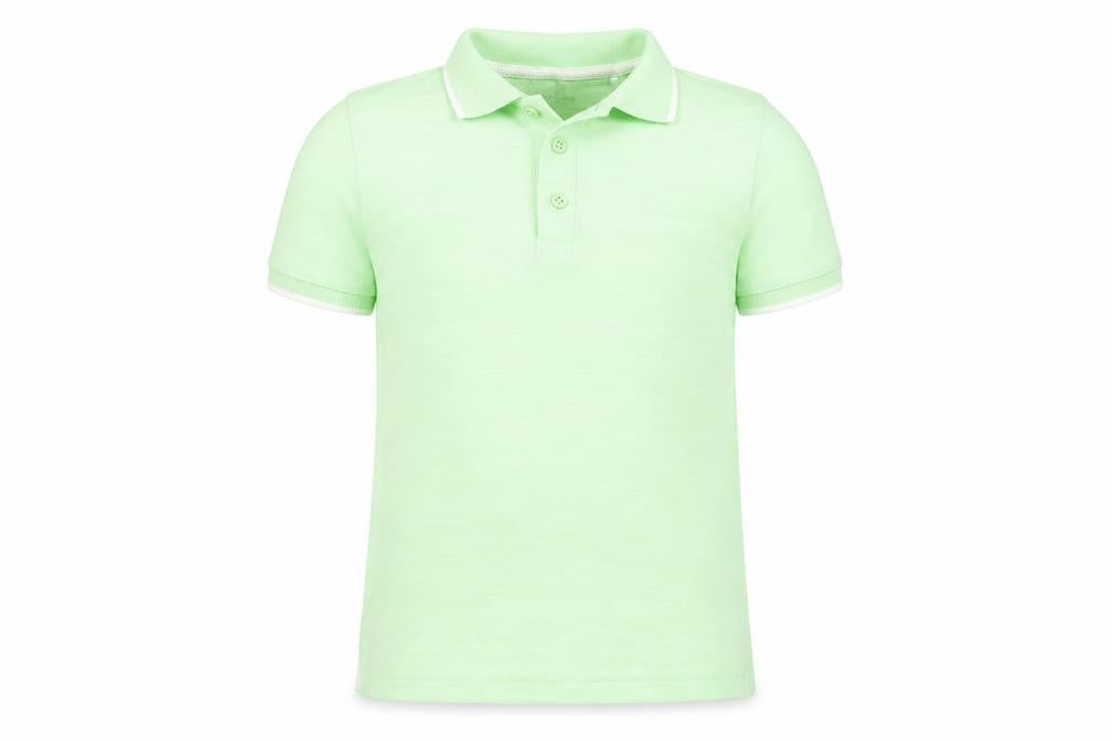 Front view of Tu boys’ green basic polo, size 5, years