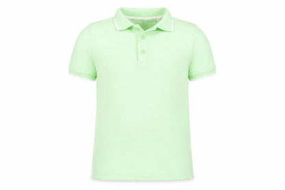 Front view of Tu boys’ green basic polo, size 5, years