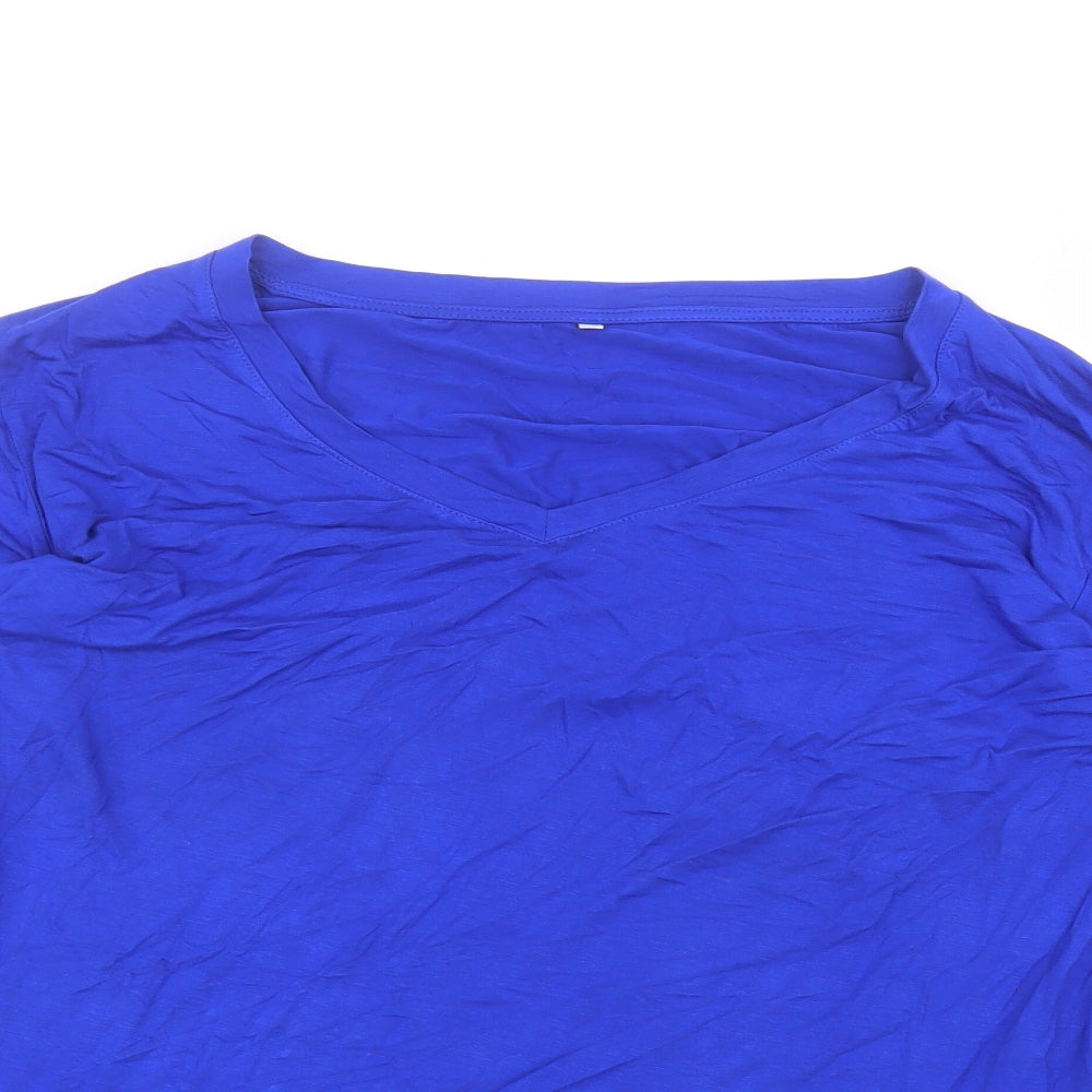 Womens UK Size 2XL Preworn Blue Basic T-Shirt