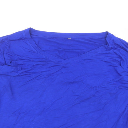Womens UK Size 2XL Preworn Blue Basic T-Shirt