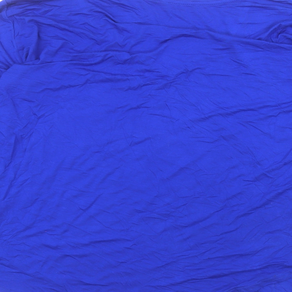 Womens UK Size 2XL Preworn Blue Basic T-Shirt