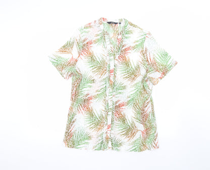 Womens UK Size 16 ISLE White Basic Button-Up
