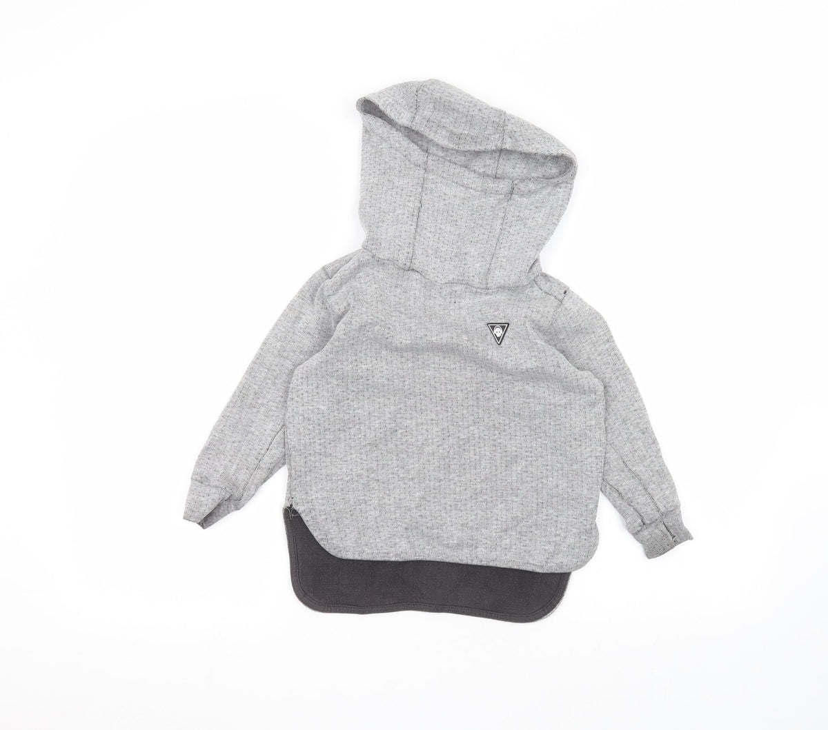 Additional front view of Next boys’ grey pullover hoodie, size 4, years