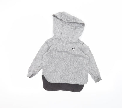 Additional front view of Next boys’ grey pullover hoodie, size 4, years