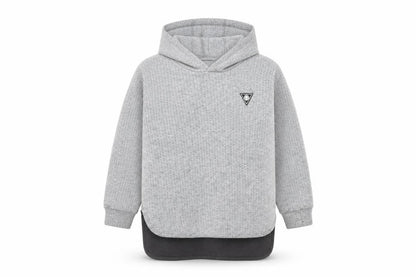 Front view of Next boys’ grey pullover hoodie, size 4, years