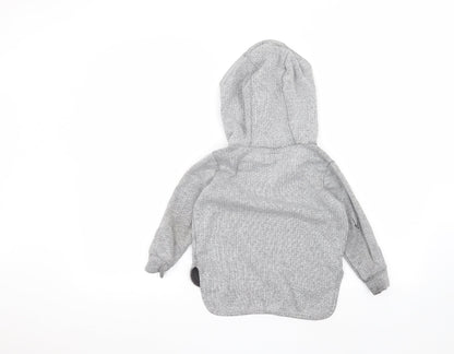 Back view of Next boys’ grey pullover hoodie, size 4, years