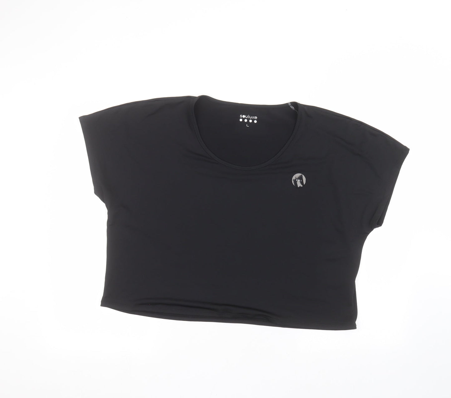 Womens UK Size L Matalan Black Basic T-Shirt