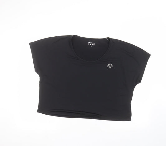 Womens UK Size L Matalan Black Basic T-Shirt
