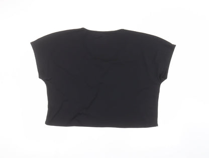 Womens UK Size L Matalan Black Basic T-Shirt