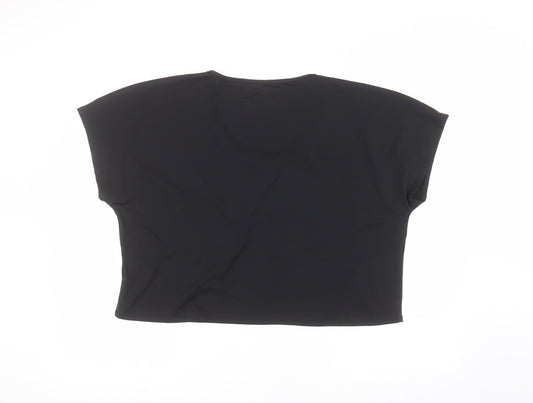 Womens UK Size L Matalan Black Basic T-Shirt