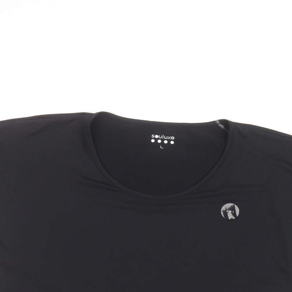 Womens UK Size L Matalan Black Basic T-Shirt