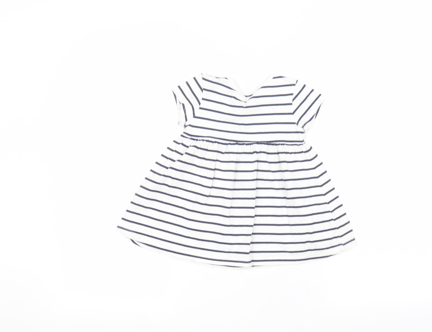 Maine New England Girls White Striped  A-Line  Size 9-10 Years