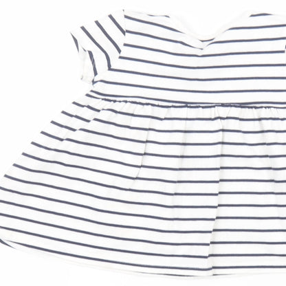 Maine New England Girls White Striped  A-Line  Size 9-10 Years