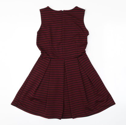 DOLLS Womens Purple Striped  A-Line  Size S