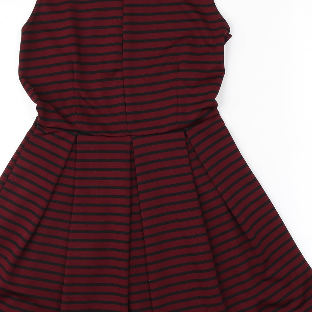 DOLLS Womens Purple Striped  A-Line  Size S