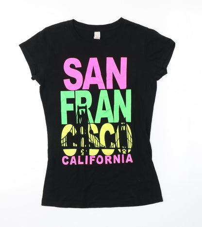 Womens UK Size S Preworn Black Basic T-Shirt