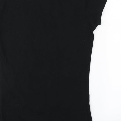 Womens UK Size S Preworn Black Basic T-Shirt