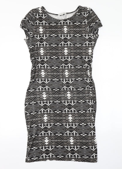 Peacocks Womens Grey Argyle/Diamond  Pencil Dress  Size 12