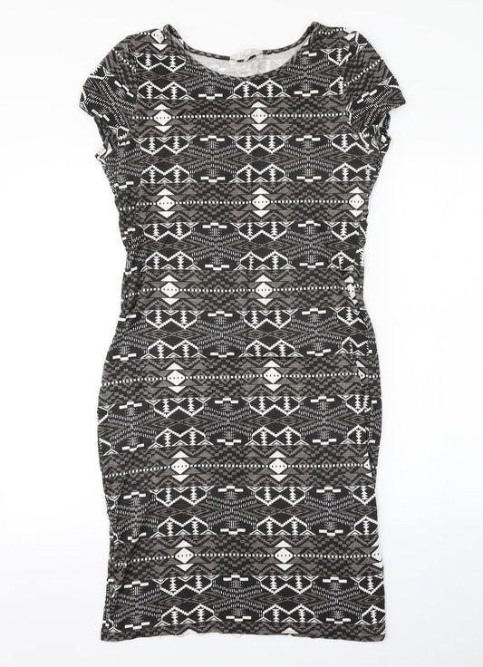 Peacocks Womens Grey Argyle/Diamond  Pencil Dress  Size 12