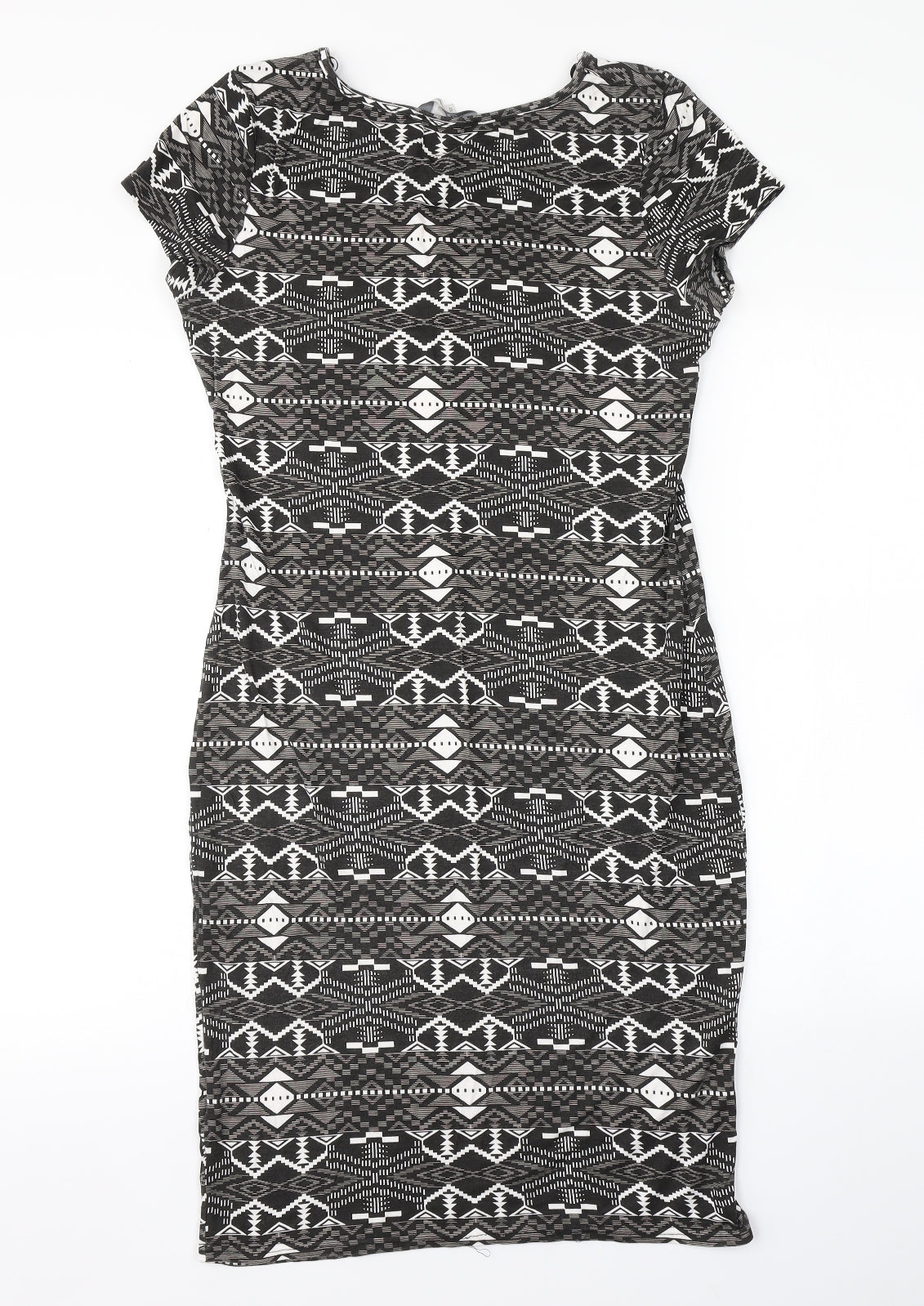 Peacocks Womens Grey Argyle/Diamond  Pencil Dress  Size 12