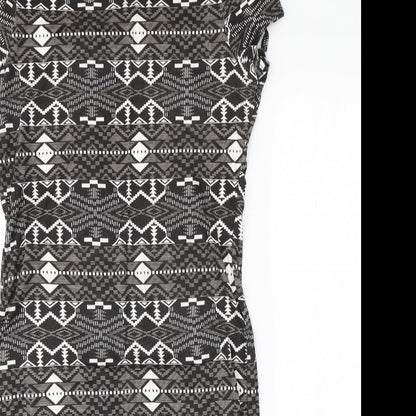 Peacocks Womens Grey Argyle/Diamond  Pencil Dress  Size 12