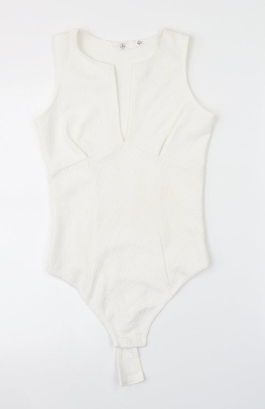 Missguided Womens White   Unitard One-Piece Size 8