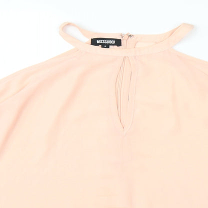 Womens UK Size 8 Missguided Pink Cropped Blouse