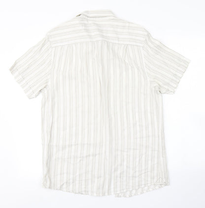 RJR.John Rocha Mens White Striped   Button-Up Size S