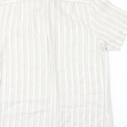 RJR.John Rocha Mens White Striped   Button-Up Size S