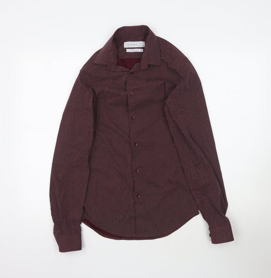 Primark Mens Purple Polka Dot   Button-Up Size XS
