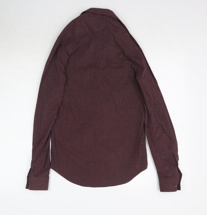 Primark Mens Purple Polka Dot   Button-Up Size XS