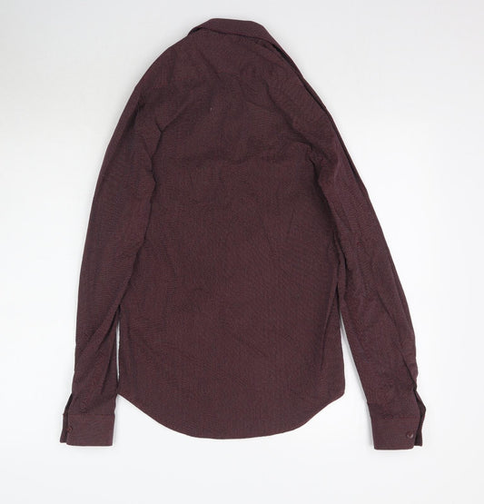 Primark Mens Purple Polka Dot   Button-Up Size XS