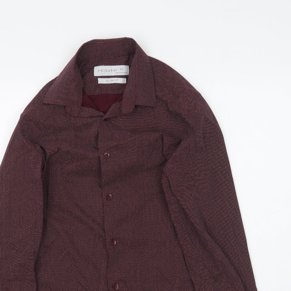 Primark Mens Purple Polka Dot   Button-Up Size XS
