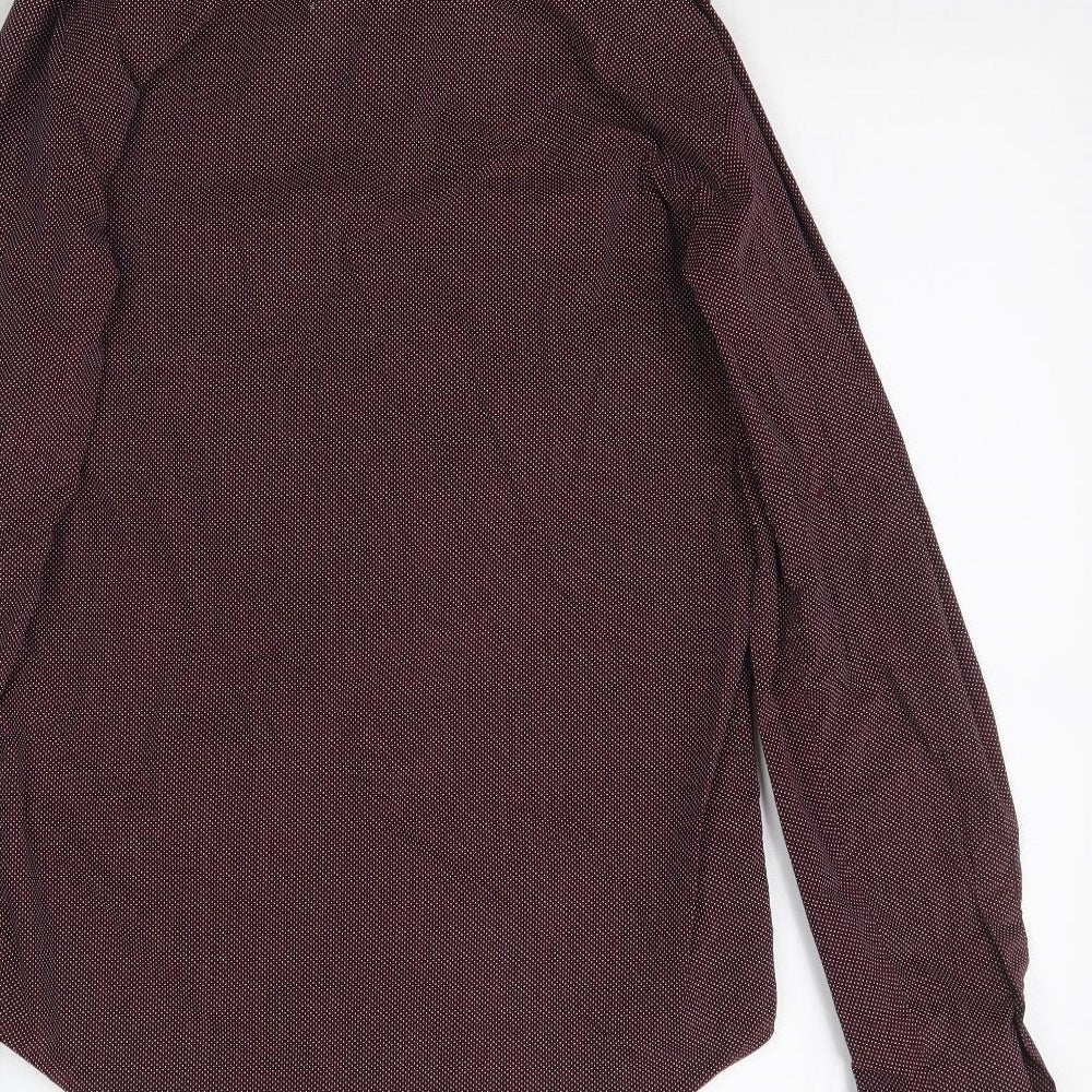 Primark Mens Purple Polka Dot   Button-Up Size XS