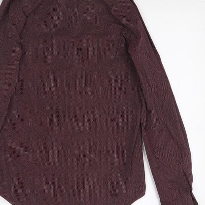 Primark Mens Purple Polka Dot   Button-Up Size XS
