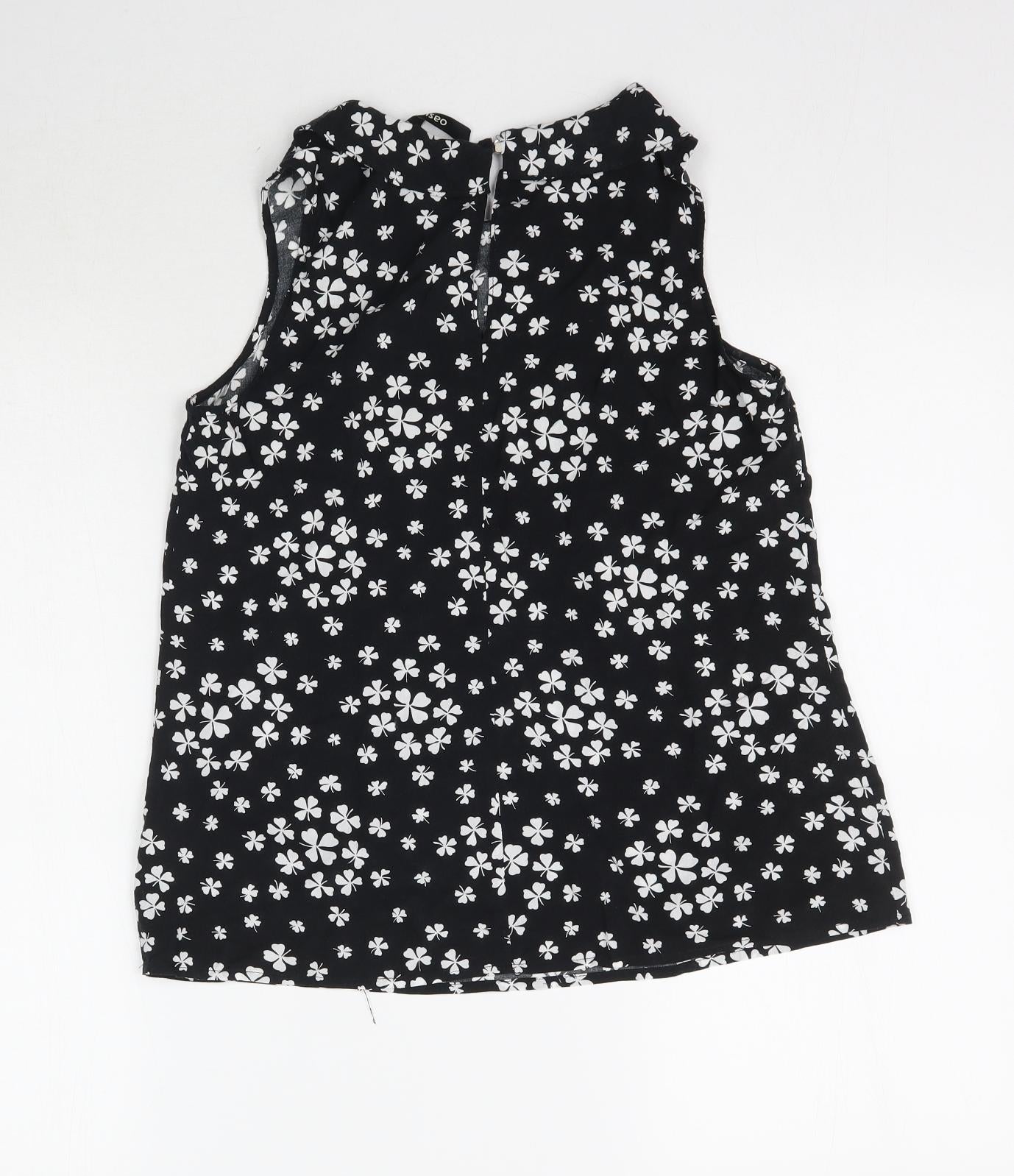 Womens UK Size 12 Oasis Black Basic Blouse