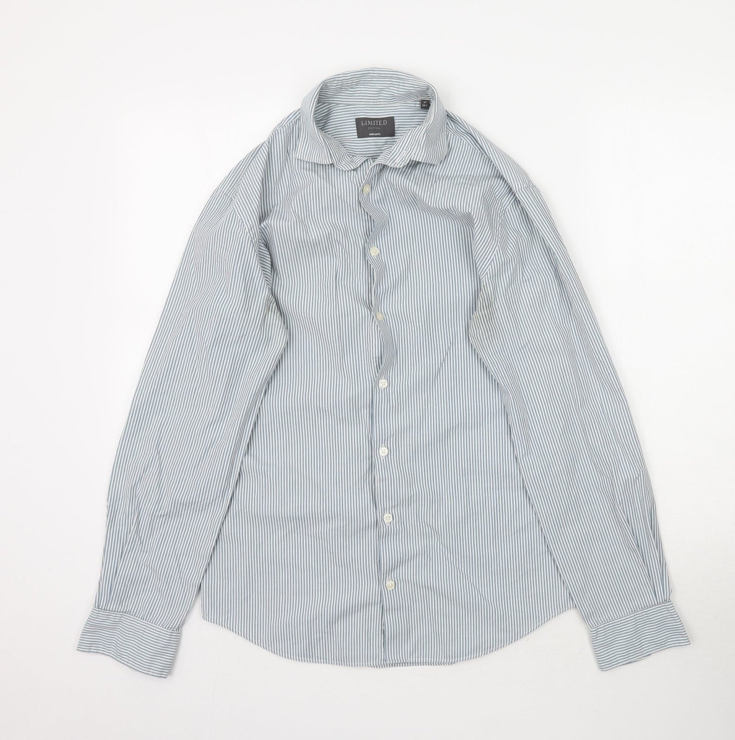 Mens UK Size 14.5 Marks and Spencer Multicoloured  Button-Up Long Sleeve Casual